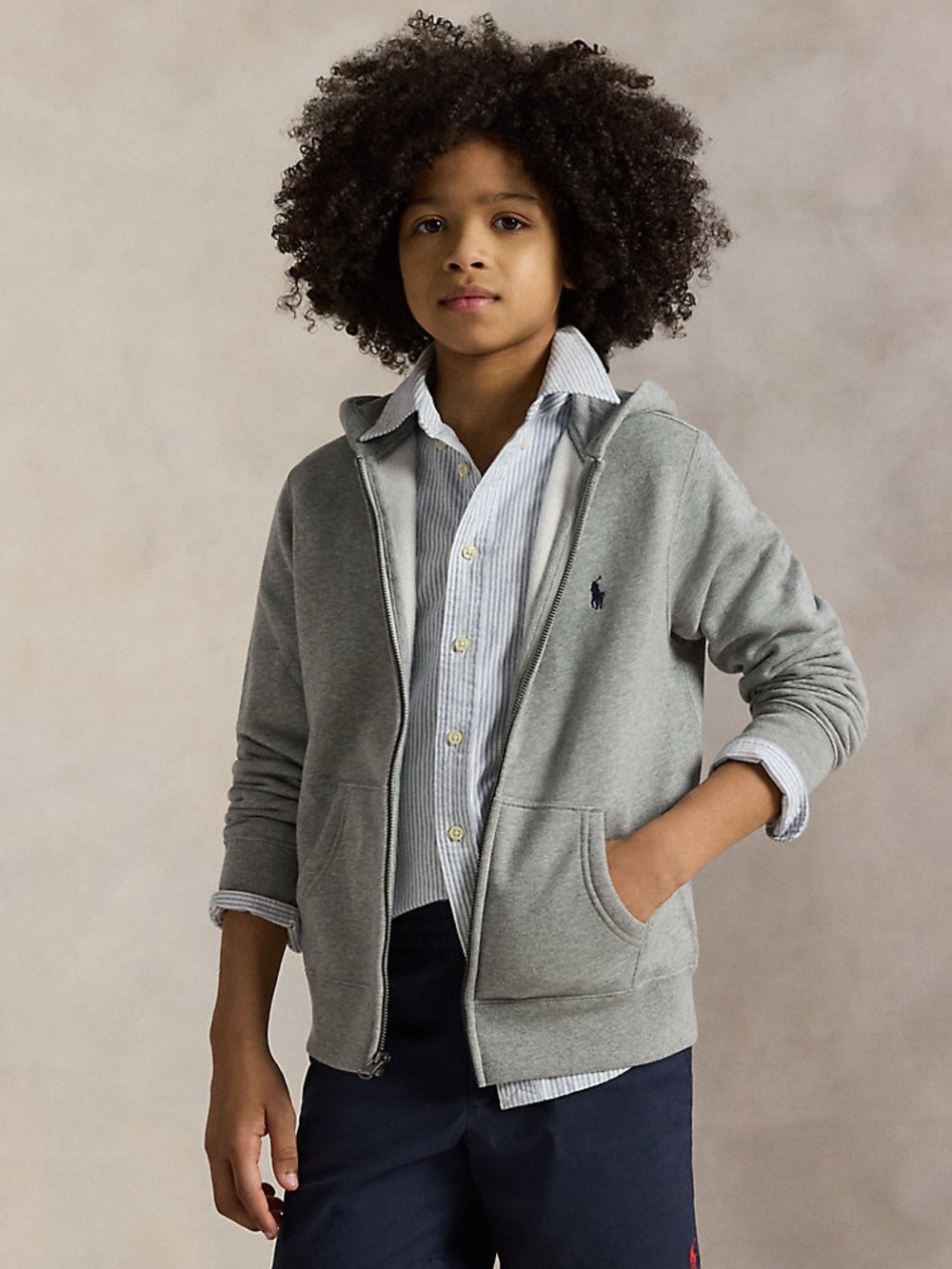 Polo by Ralph Lauren Light Grey Kids Zip Hoodie